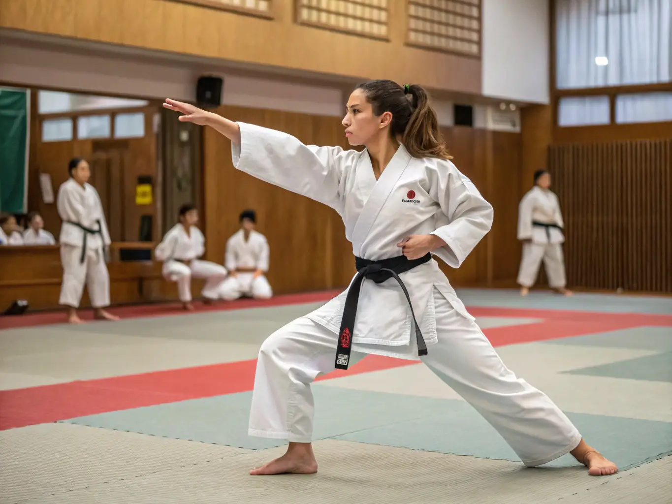 A KCB student is confidently demonstrating a self-defense technique, showcasing the practical skills learned through the club's training programs.